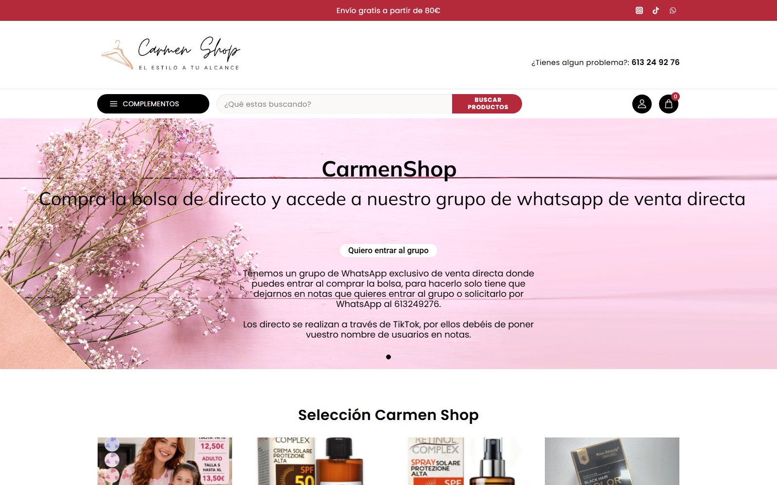 Captura de Carmen Shop